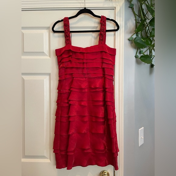 Red Dressbarn Layered Dress - Picture 2 of 2